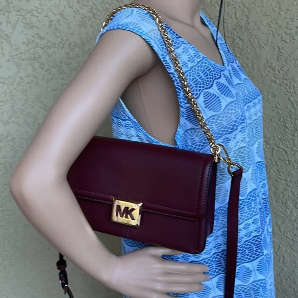 Michael Kors Sonia Medium Leather Shoulder Bag Merlot